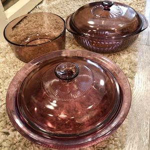 Vintage Pyrex cranberry vision purple